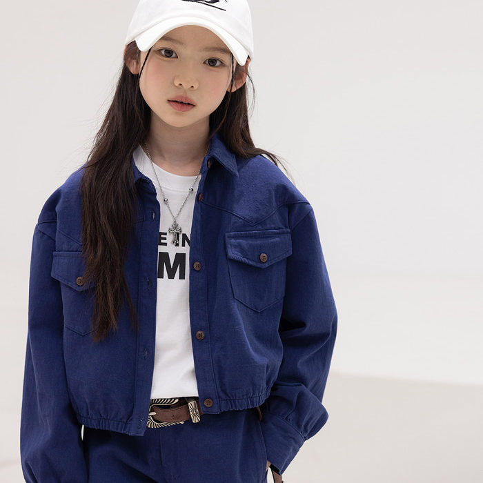 儿童时尚短款翻领外套 ZAN韩国代购童装2026春款中大女童夹克150