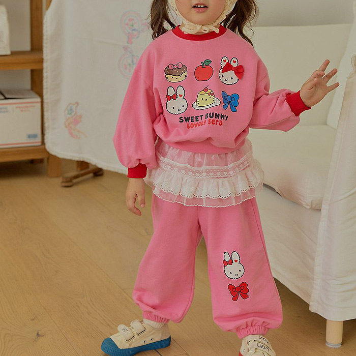 女童可爱小兔卫衣束脚裤两件套装 SERA韩国代购童装26秋款儿童321