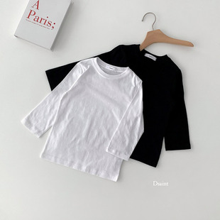 中大男女童黑白色百搭T恤  Dsaint韩国童装代购25冬儿童打底衫705
