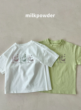 印花短袖T恤 MilkPowder韩国进口童装代购26春中小童儿童女童542