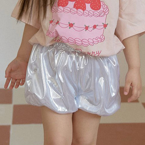 女童小童时尚发亮灯笼短裤 berry韩国童装代购26夏季新款儿童040