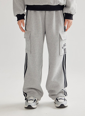 DAWON中大女童加绒双线工装直筒裤 韩国代购童装25冬儿童长裤098