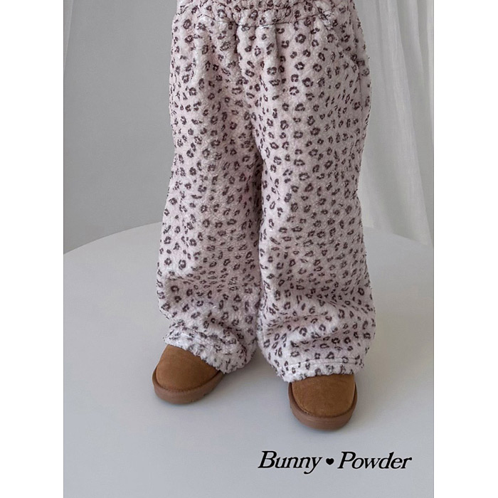 儿童毛绒豹纹加绒休闲裤 韩国进口童装2025冬款中大女童长裤2301