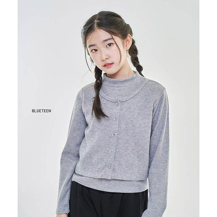 中大童女童淑女修身开衫T恤 BlueTeen韩国童装代购26冬季儿童940