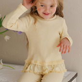 女童打底衫 儿童小童荷叶边坑纹长袖 551 童装 26春款 T恤 FLO韩国代购