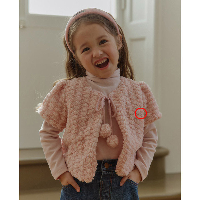 儿童毛绒球球短袖马甲 UEO韩国代购进口童装2025冬款中大女童1211