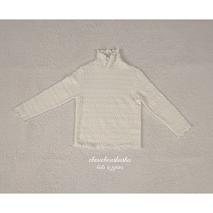 儿童蕾丝高领加绒长袖T恤 SHA韩国南大门童装25冬款女童打底衫219