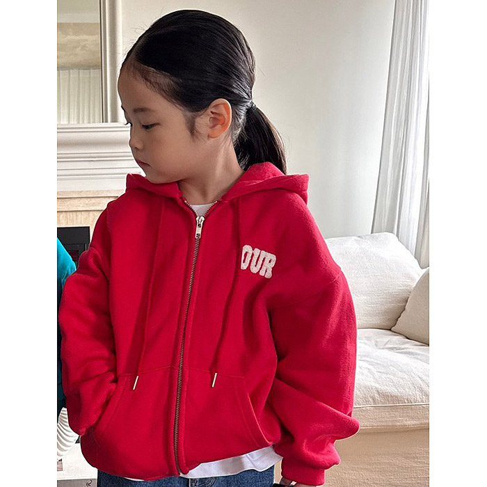 儿童字母拉链连帽外套 OUR韩国南大门童装2025冬款中大男女童513
