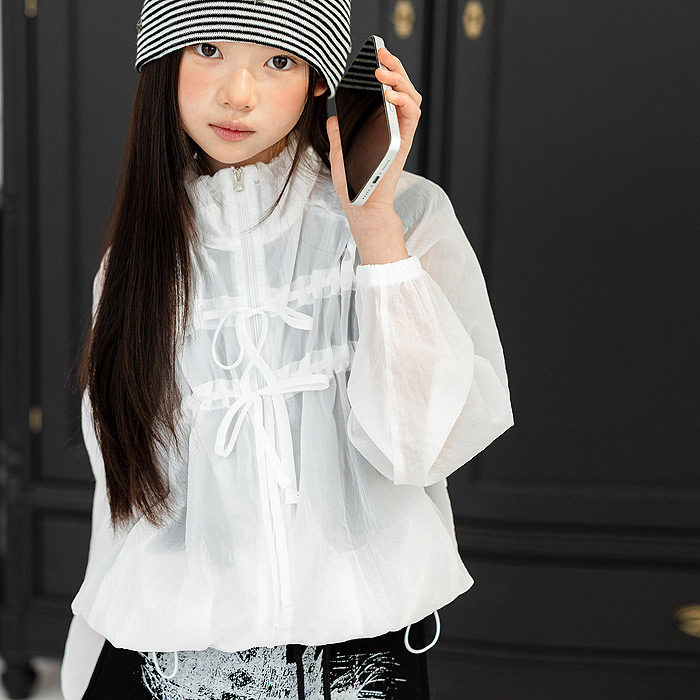 中大女童蝴蝶结拉链薄款立领外套 ZAN韩国代购童装26夏款夹克150