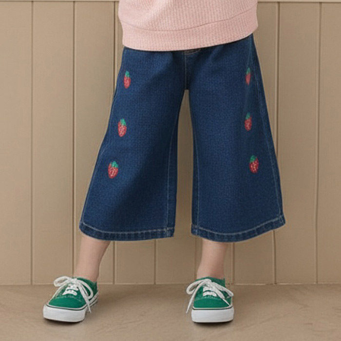 OrangeMom公主草莓牛仔七分休闲裤 韩国童装代购26春儿童女童613,童装/婴儿装/亲子装,裤子,淘宝优惠券,粉丝福利购,淘宝优惠卷