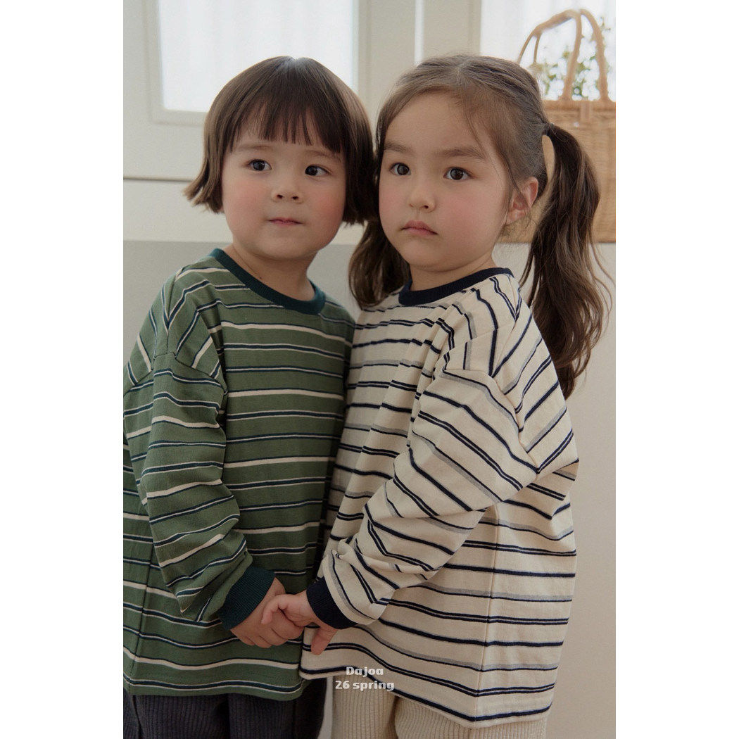 百搭条纹长袖T恤 DAJOA韩国进口童装代购26春男女童儿童打底衫828,童装/婴儿装/亲子装,T恤,淘宝优惠券,粉丝福利购,淘宝优惠卷