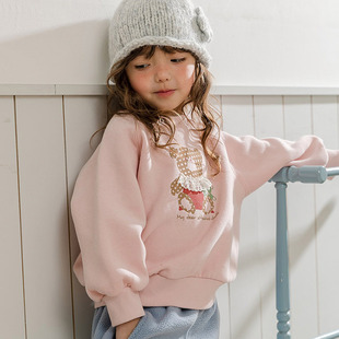 25冬款 童装 女童儿童542 韩国代购 MilkPowder小熊加绒保暖可爱卫衣