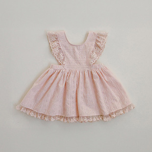 女童小童蕾丝边公主迷你背心裙FLO韩国进口童装代购26春款儿童551