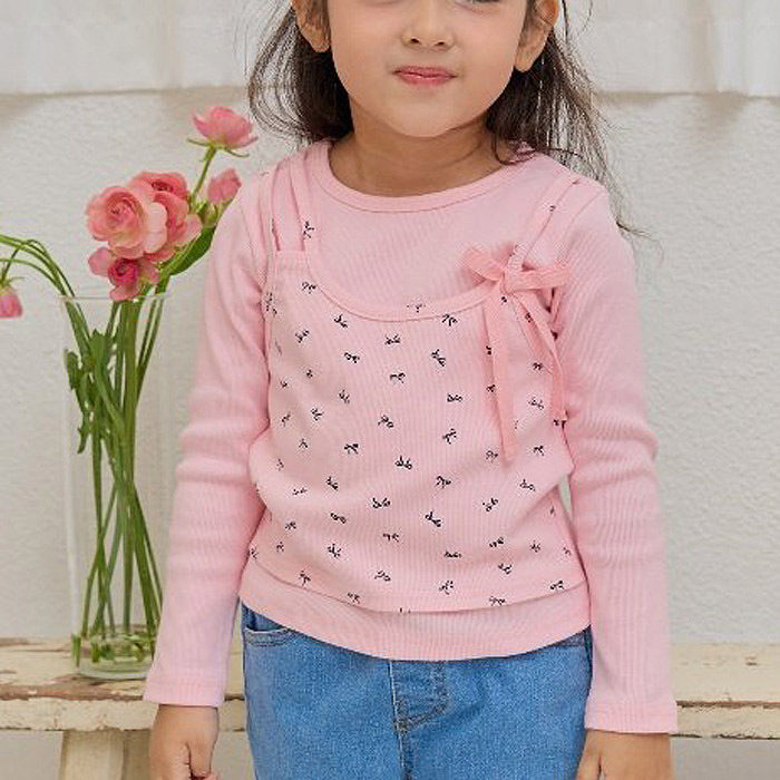 女童蝴蝶结假两件甜美长袖T恤 ERU韩国进口童装代购26春款儿童941,童装/婴儿装/亲子装,T恤,淘宝优惠券,粉丝福利购,淘宝优惠卷