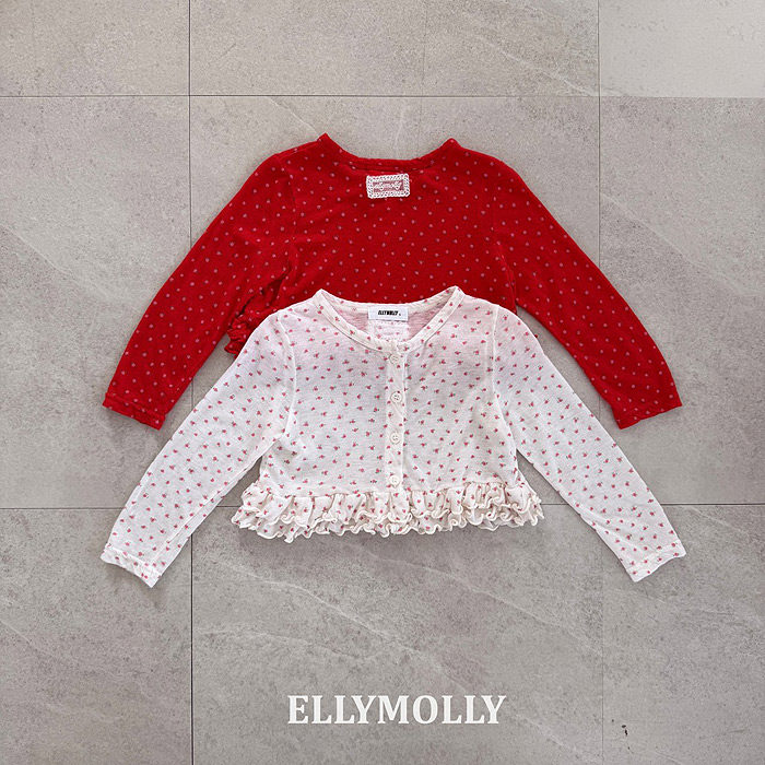 现11码 女童碎花木耳边短款长袖开衫 ELLY韩国童装26夏款外套529