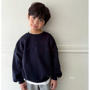 中大男女童字母百搭圆领薄绒卫衣 Dsaint韩国代购童装25冬儿童705