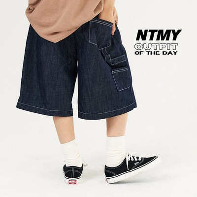 中大童男女童时尚牛仔七分裤 NTMY韩国代购童装26夏款儿童中裤803