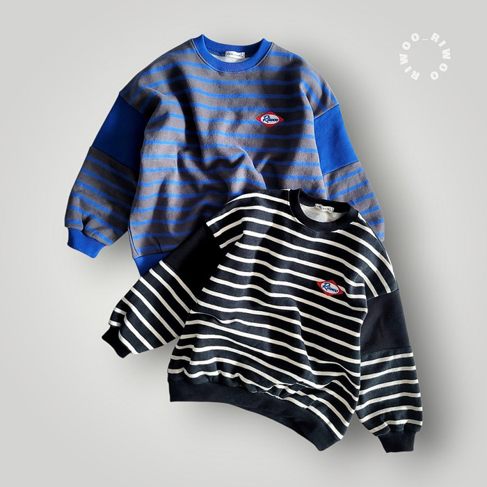 儿童休闲条纹加绒卫衣 韩国南大门童装2025冬款中大男女童上衣415