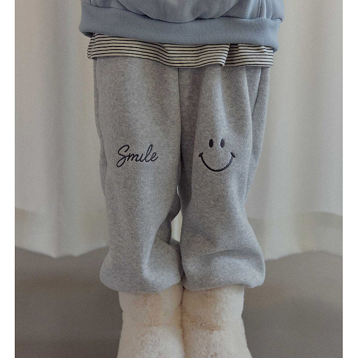 儿童毛巾布笑脸束脚裤 韩国南大门童装25冬款中大男女童长裤1901