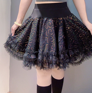摩登舞气质广场舞跳舞裙子大摆裙松紧腰新款半身裙新款交际舞蹈裙