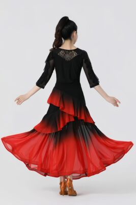 摩登舞气质广场舞跳舞裙子大摆裙松紧腰新款半身裙新款交际舞蹈裙