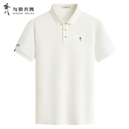 【冰氧吧】与狼共舞翻领短袖T恤男士2025夏季新款凉感透气polo衫
