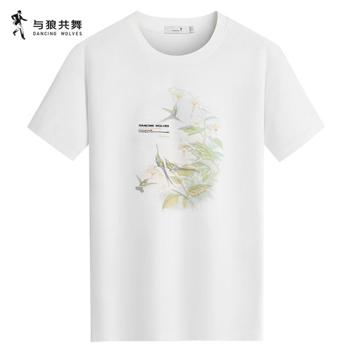 与狼共舞短袖瞬间凉感抗菌T恤男