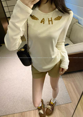 鞠婧祎 沈月同款 叠穿内搭！HA*L MADE 设计师款刺绣连帽长袖T恤