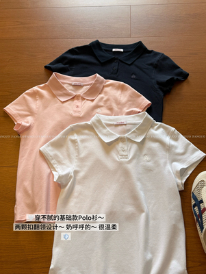 k*sh 谬里谬气的少女感～樱桃刺绣 牛津棉短袖Polo衫女包邮