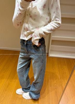 显瘦天花板！柔软不硬复古浅蓝窄版直筒牛仔裤女包邮