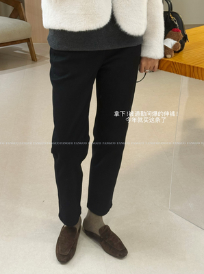万能经典小黑裤！显瘦没有之一！弹力九分烟管裤子牛仔裤女