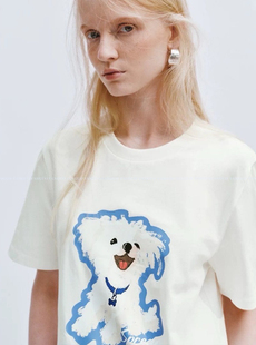 250g全棉短袖 日常百搭 T恤女 呆萌小狗 原厂