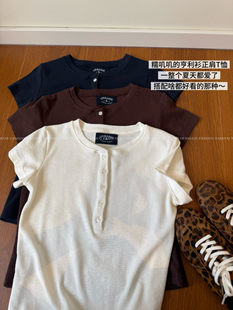 正肩修身 显瘦短袖 T恤亨利衫 韩国u 包邮 软糯无比～巨好穿 女