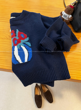 韩国小众！复古花瓶 正肩气质小版套头针织毛衣女打底内搭上衣！