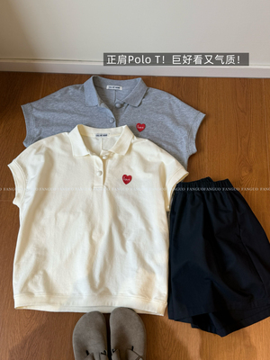 call myname  简约又洋气～美式复古休闲Polo衫毛圈棉短袖T女包邮