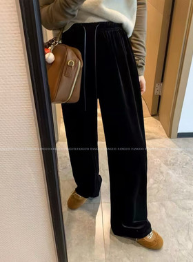 一眼爱上神裤！洋气显瘦加厚加绒保暖丝绒卫裤直筒奶奶裤休闲裤子
