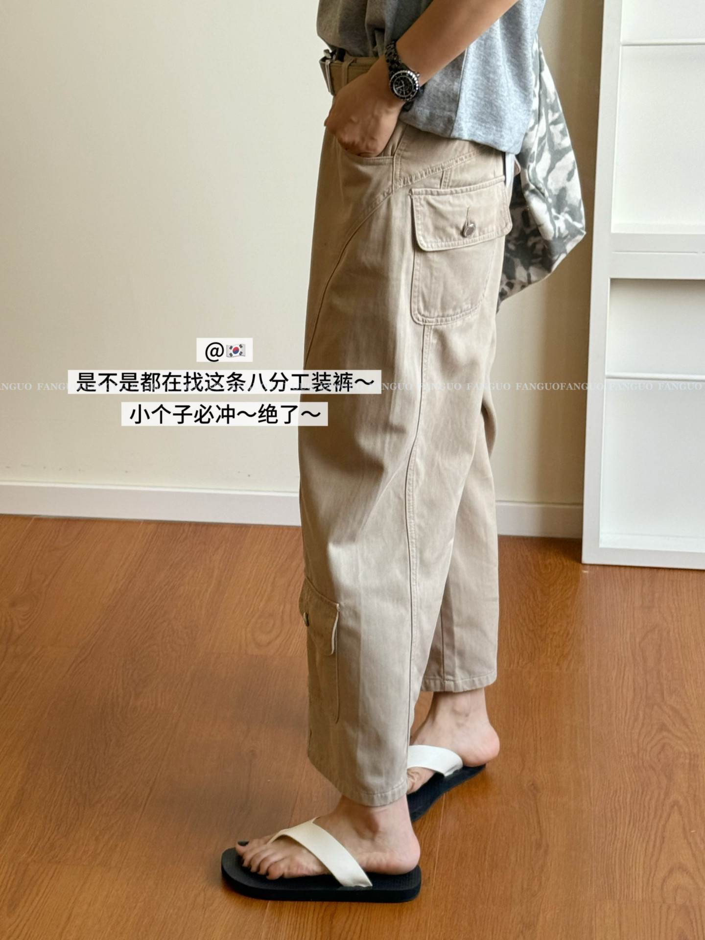 stetament原厂！复古美式全棉水洗口袋八分工装裤休闲裤女包邮