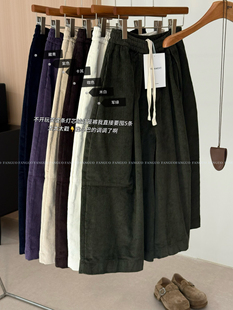 原厂 设计感裤 复古日系灯芯绒休闲裤 灯笼裤 子 八分气球裤 stetam