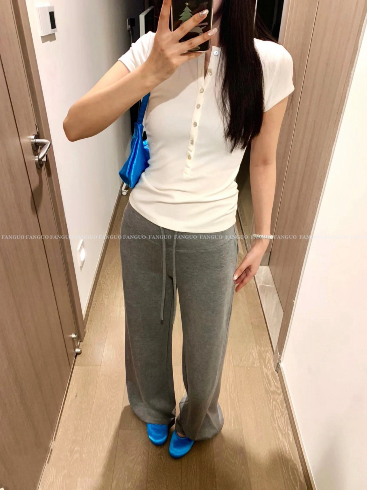 断货王！lright *原厂！巨显瘦 经典亨利衫短袖显瘦弹力全棉T恤
