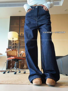 stetament原厂!梦中情裤!vintage复古丹宁直筒牛仔裤女