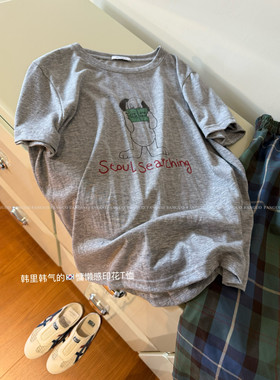 reinse* 超冰爽！慵懒感卡通无感印花短袖T女包邮