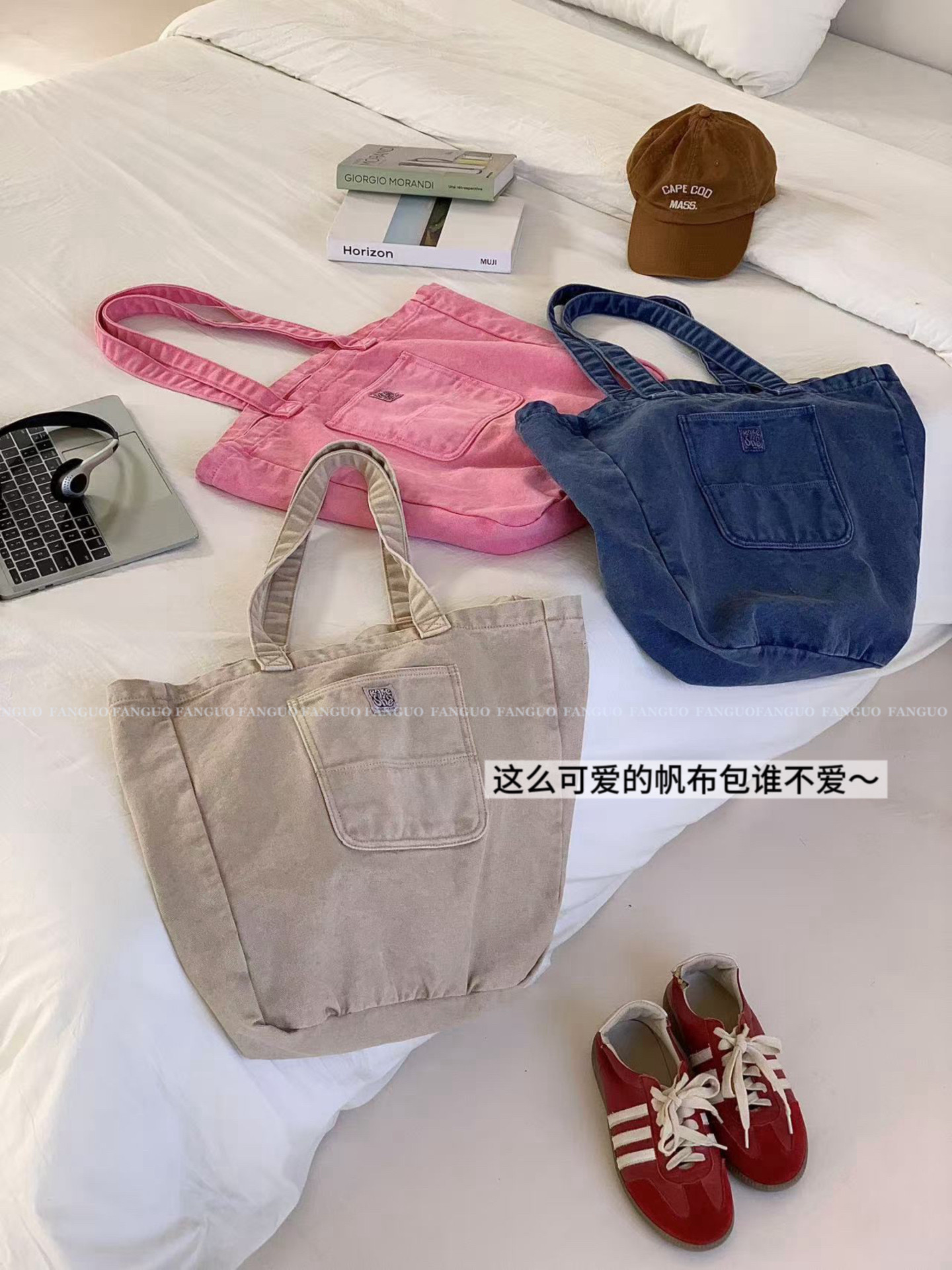 东大门原厂订单！超大容量～巨实用！ins复古水洗牛仔帆布包包邮
