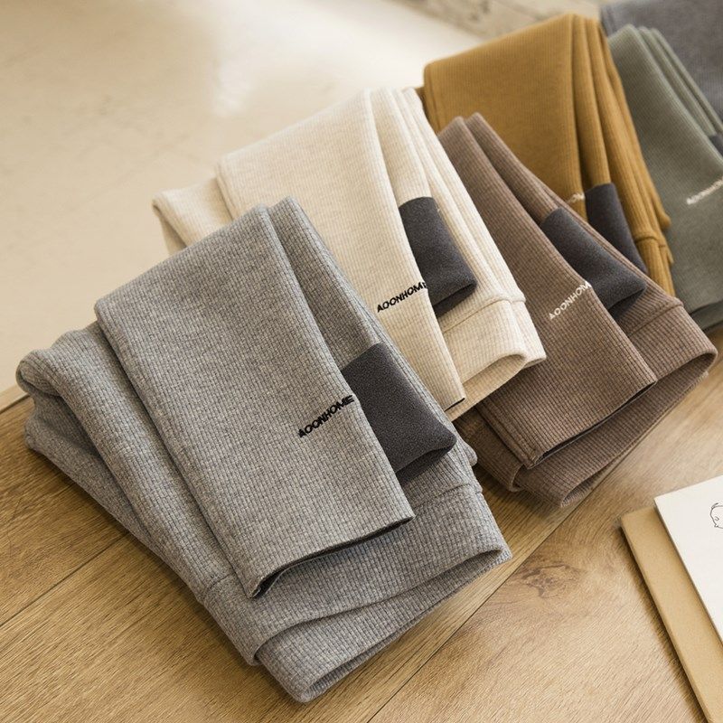 灰色打底裤女加绒外穿秋冬纯棉螺纹高腰紧身裤弹力显瘦保暖小脚裤,女装/女士精品,打底裤,淘宝优惠券,粉丝福利购,淘宝优惠卷