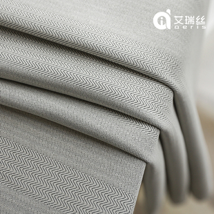 日式简约现代加厚防晒客厅卧室落地飘窗遮光小肌理仿棉麻窗帘定制