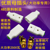 电磁炉监控器电动车充电器大功率二极母插座加厚铜片日本外观插头