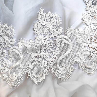 宽23cm白色刺绣蕾丝花边辅料