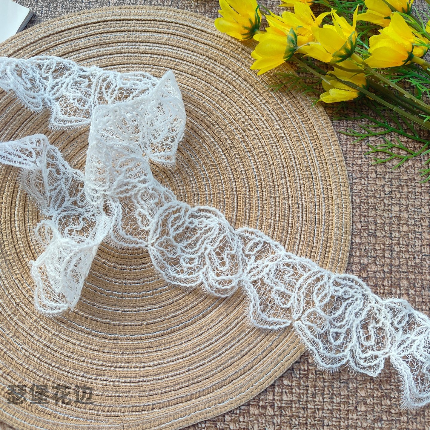 6cm 米杏色鱼丝线刺绣花边 秋冬棉绳服装辅料 DIY 手工家居装饰,居家布艺,花边,淘宝优惠券,粉丝福利购,淘宝优惠卷