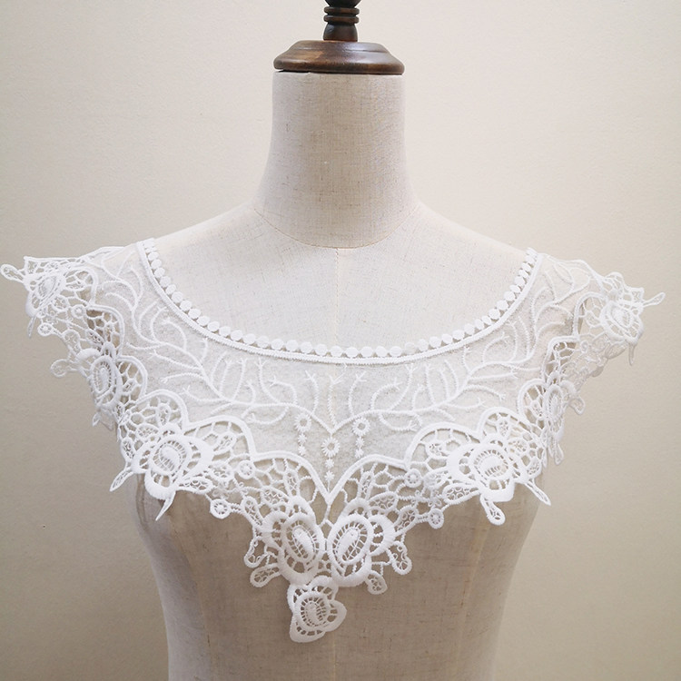 WHITE WATER-SOLUBLE MESH NECKLINE EMBROIDERY LACE ACCESSORIES DIY CLOTHING HANDMADE FALSE COLLAR ACCESSORIES VERSATILE