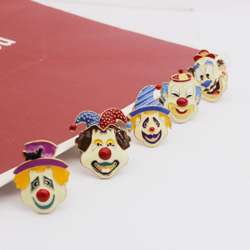 欧美日韩搞怪嘻哈珐琅鬼脸滑稽表情小丑金色食指戒指内直径17.5mm