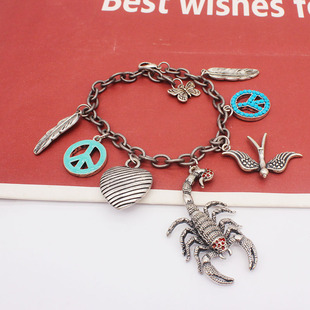 欧美时尚流行日韩饰品 朋克复古夸张蝎子反战燕子动物手链 07